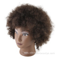 Human Hair Mannequin Head Black Afro Training Head